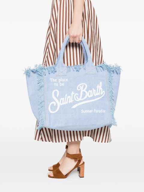 MC2 Saint Barth fringed-detail tote bag - Blue - zdjęcie produktu nr 2