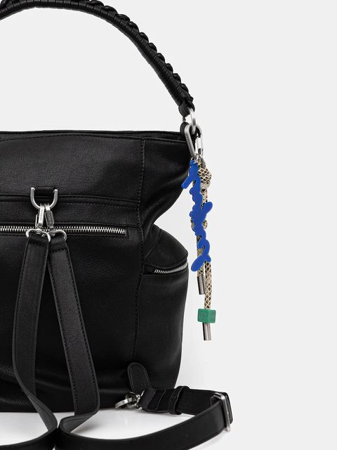 Desigual plecak HALF LOGO ARICA damski kolor czarny mały gładki 25WAKP07