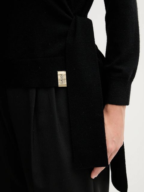 Gaudi sweter z dodatkiem wełny damski kolor czarny z golfem 521FD53002 - zdjęcie produktu nr 2