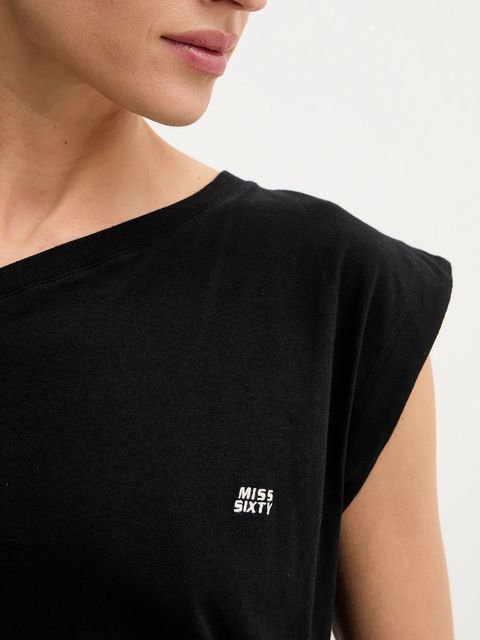 Miss Sixty t-shirt bawełniany damski kolor czarny 6S3SJ32500