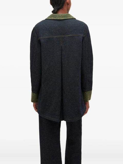 GANNI pocket collared jacket - Blue