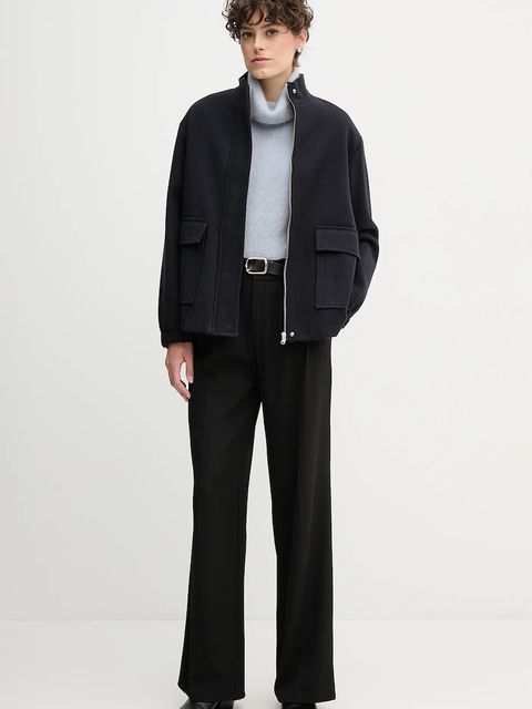 Sandro Ferrone sweter z dodatkiem alpaki damski kolor niebieski z golfem S9YBFNOME - zdjęcie produktu nr 2