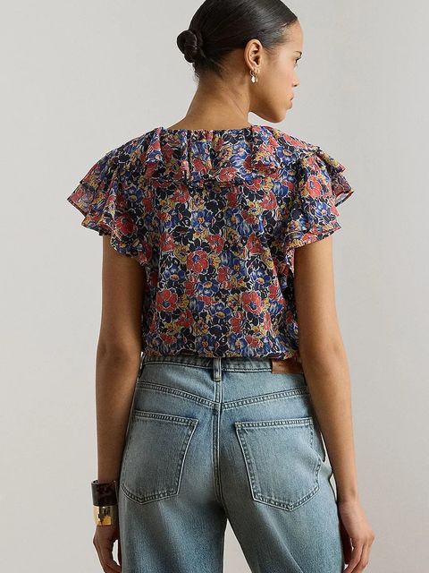 Lauren Ralph Lauren bluzka z falbanką damska - zdjęcie produktu nr 1