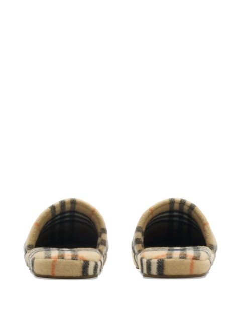 Burberry checked slippers - Neutrals