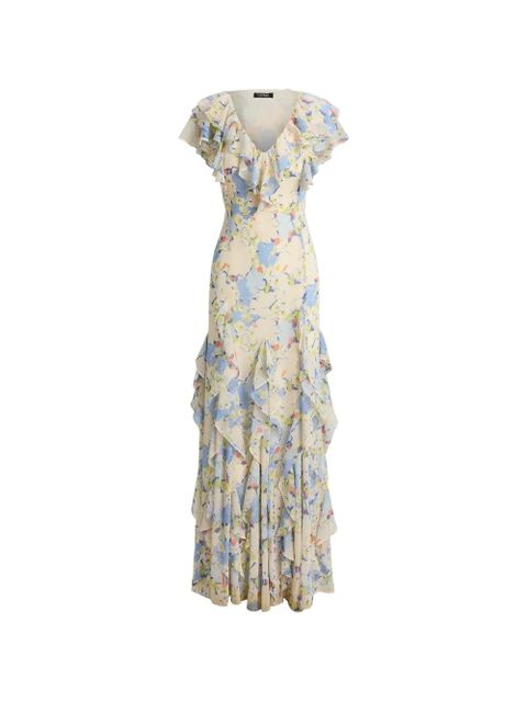 Lauren Ralph Lauren floral-print ruffled dress - Neutrals - zdjęcie produktu nr 1