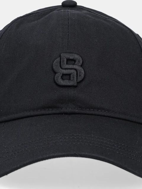 BOSS czapka z daszkiem bawełniana kolor czarny z aplikacją 50533348 - zdjęcie produktu nr 2