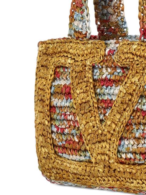Valentino Garavani woven top-handle tote bag - Gold