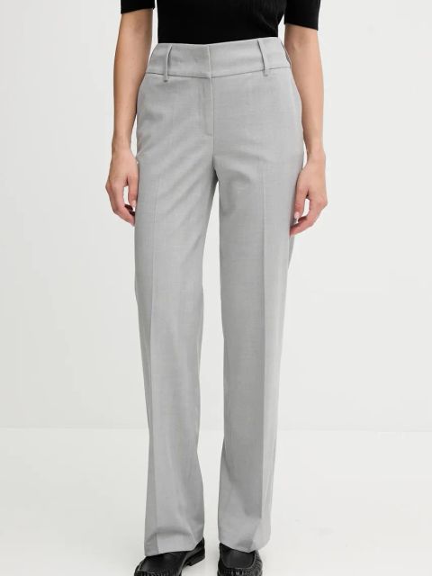 Sisley spodnie damskie kolor szary szerokie high waist 490TLF06L