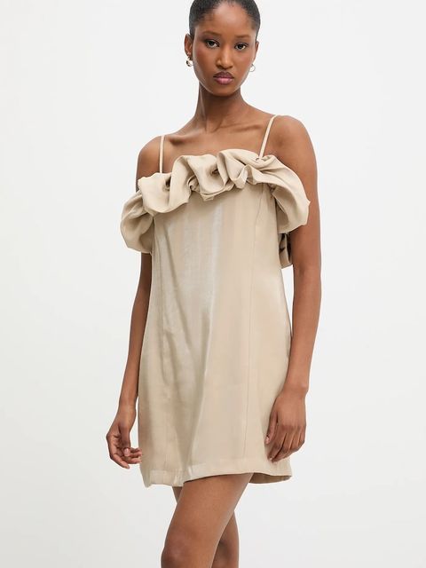 Answear.LAB sukienka kolor beżowy mini dopasowana - zdjęcie produktu nr 1