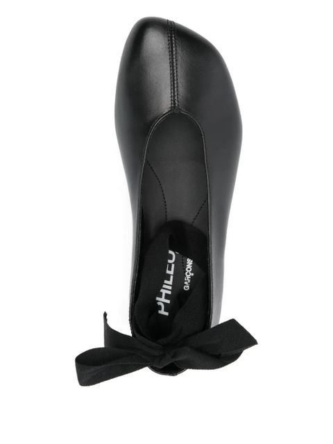 Comme Des Garçons ribbon-bow platform ballet flats - Black