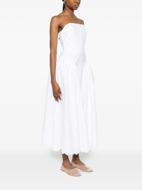 Simone Rocha embroidered midi dress - White