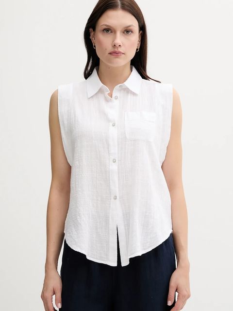 United Colors of Benetton koszula damska kolor biały regular z kołnierzykiem klasycznym 5ONVDQ0C1 - zdjęcie produktu nr 1