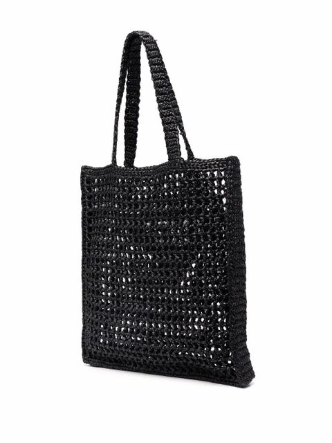 Prada interwoven-design logo-print shoulder bag - Black