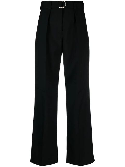 Jil Sander belted-waist wide-leg trousers - Black