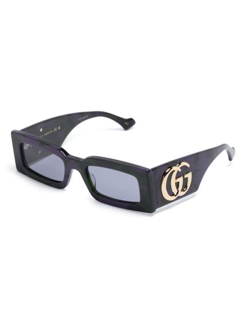 Gucci Eyewear logo-plaque rectangle-frame sunglasses - Purple - zdjęcie produktu nr 2