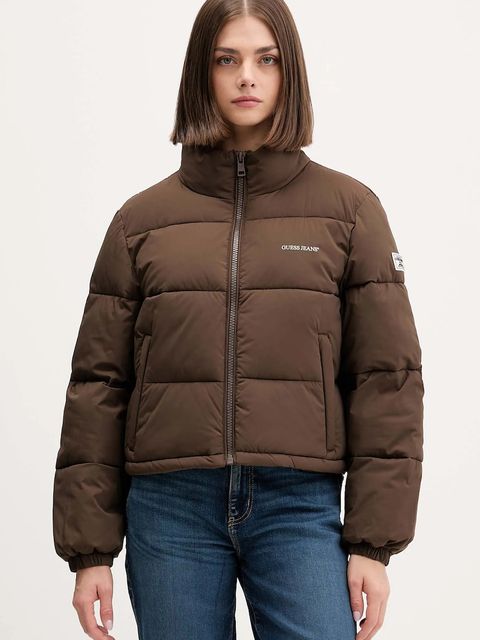 Guess Jeans kurtka damska kolor brązowy zimowa W4BL20 WGII2 - zdjęcie produktu nr 1