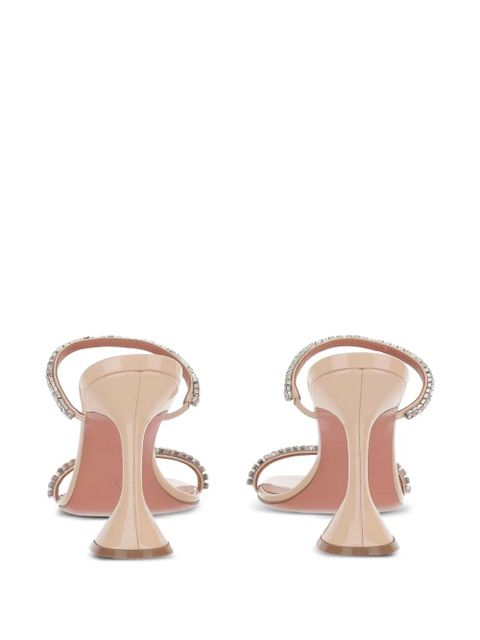 Amina Muaddi Gilda Slipper crystal-embellished sandals - Neutrals