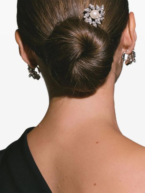 Jennifer Behr crystal pearl Esther bobby pin - Silver