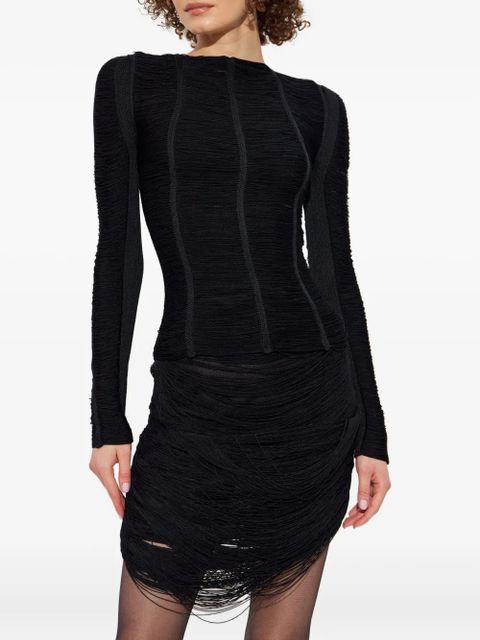 The Attico fringed top - Black
