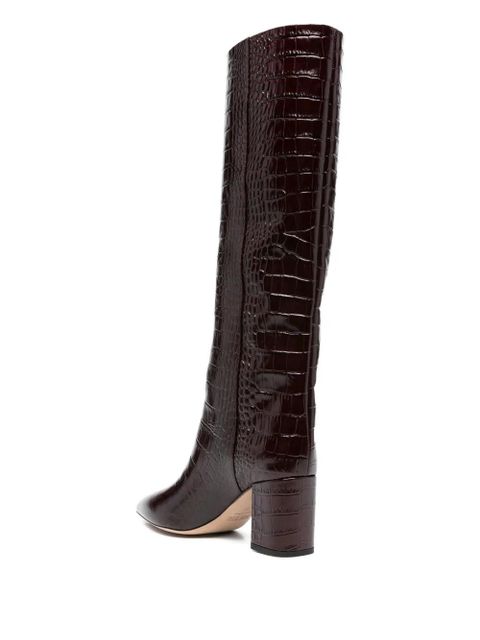Paris Texas 77mm high-heeled leather boots - Brown
