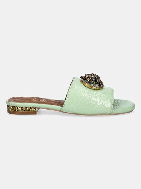 Kurt Geiger London klapki skórzane Chelsea Flat Sandal damskie kolor zielony 3416273719