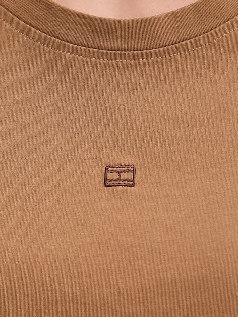 Tommy Hilfiger t-shirt bawełniany damski kolor brązowy WW0WW45626