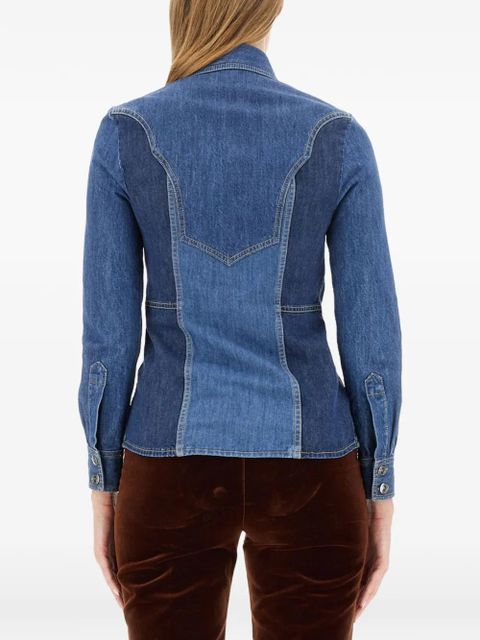 ETRO embroidery slim fit shirt - Blue