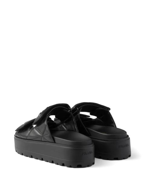 Prada 45mm leather slides - Black