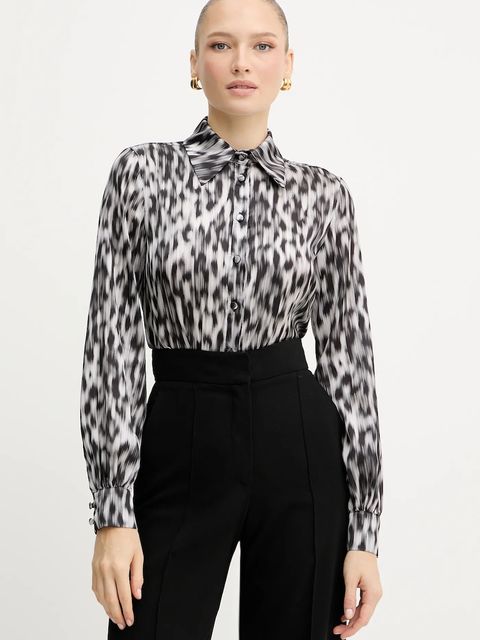 Silvian Heach koszula HUMMELS damska kolor czarny regular z kołnierzykiem klasycznym GPA25416CA - zdjęcie produktu nr 1