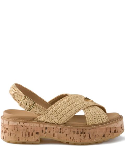 Prada crochet-strap sandals - Neutrals - zdjęcie produktu nr 1