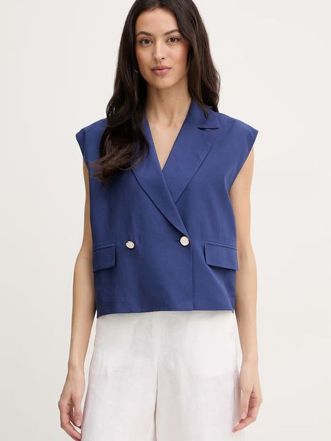 Fracomina kamizelka z dodatkiem lnu