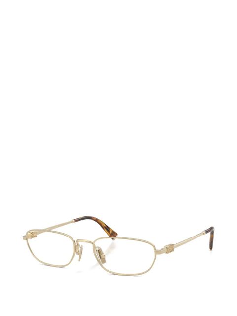 Miu Miu Eyewear rectangle-frame glasses - Gold - zdjęcie produktu nr 2