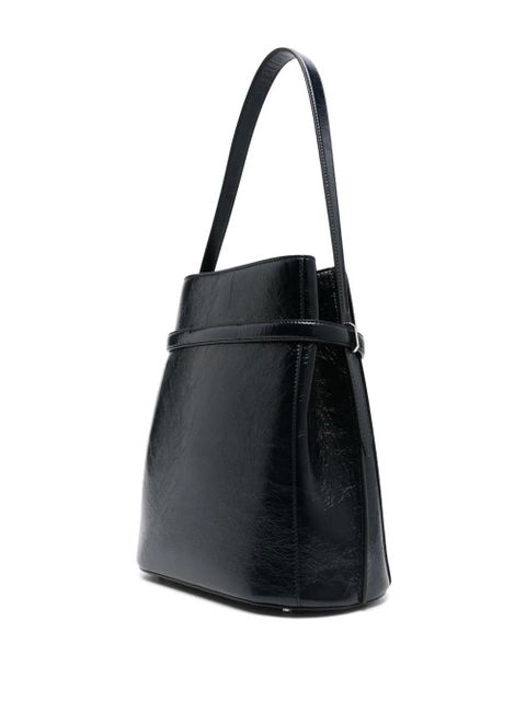 TOTEME naplack-leather belted bucket bag - Blue - zdjęcie produktu nr 2