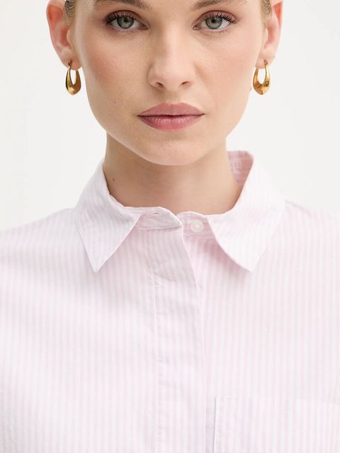 United Colors of Benetton koszula damska kolor różowy regular z kołnierzykiem klasycznym 5SZRDQ0C0