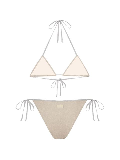 MC2 Saint Barth glitter-effect triangle bikini - Neutrals - zdjęcie produktu nr 2