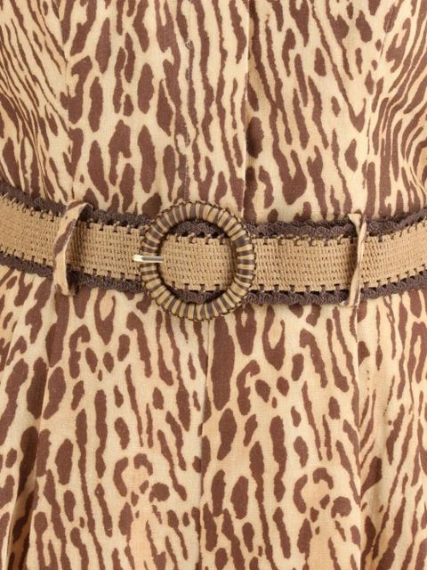 ZIMMERMANN halterneck leopard-print mini dress - Neutrals