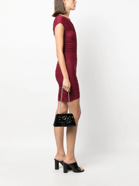 Self-Portrait mini Bow sequin-embellished bag - Black