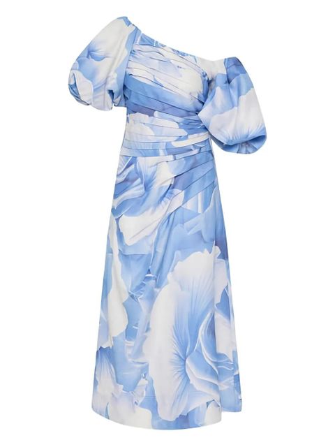 Aje Cadence ruched one-shoulder midi dress - Blue - zdjęcie produktu nr 1