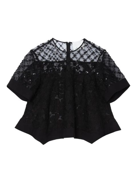 3.1 Phillip Lim beaded lace top - Black - zdjęcie produktu nr 1