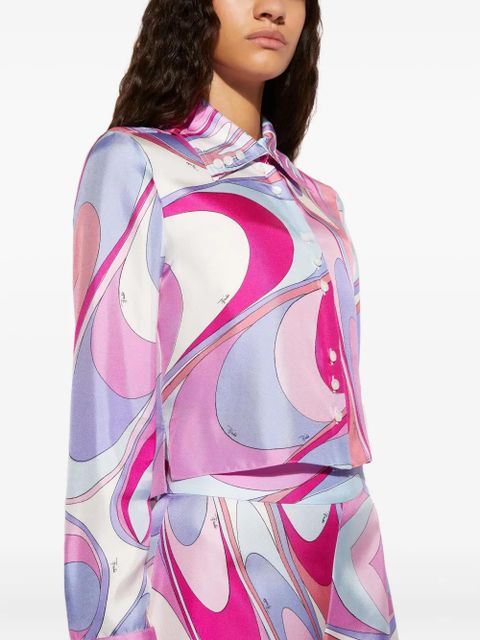 PUCCI onde-print silk shirt - Pink