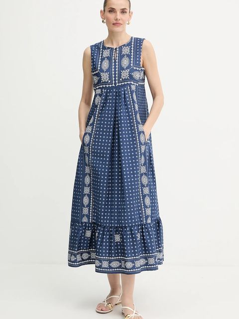 Weekend Max Mara sukienka MANILA kolor granatowy maxi rozkloszowana 2525226021600 - zdjęcie produktu nr 1