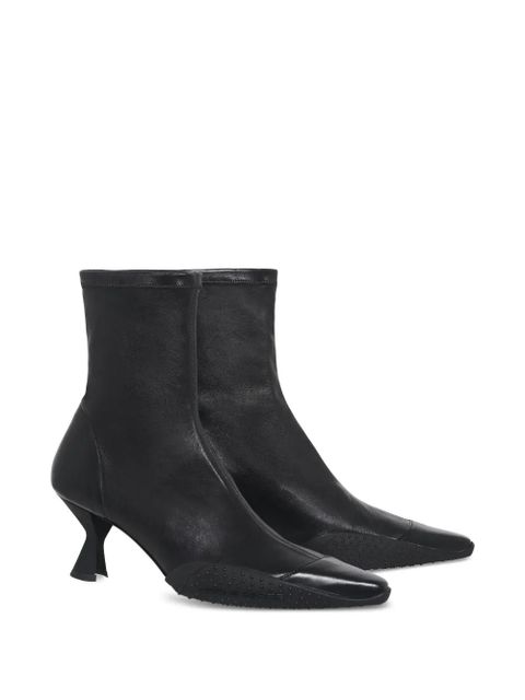 Marine Serre pointed-toe sculpted-heel boots - Black