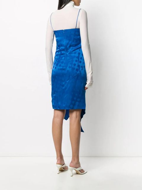Off-White jacquard-woven slip dress - Blue