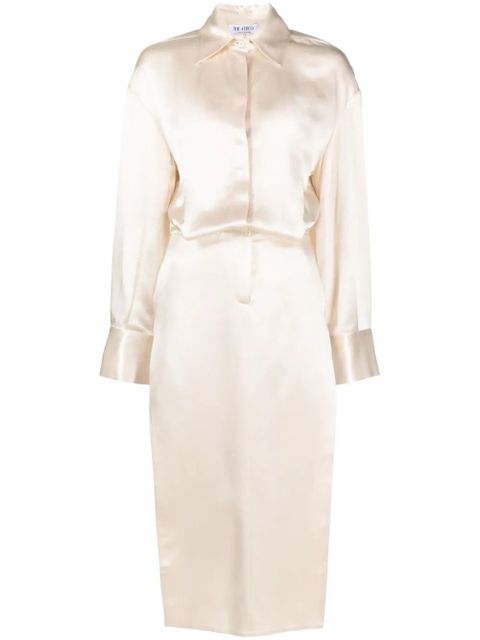 The Attico Charla satin shirtdress - Neutrals - zdjęcie produktu nr 1