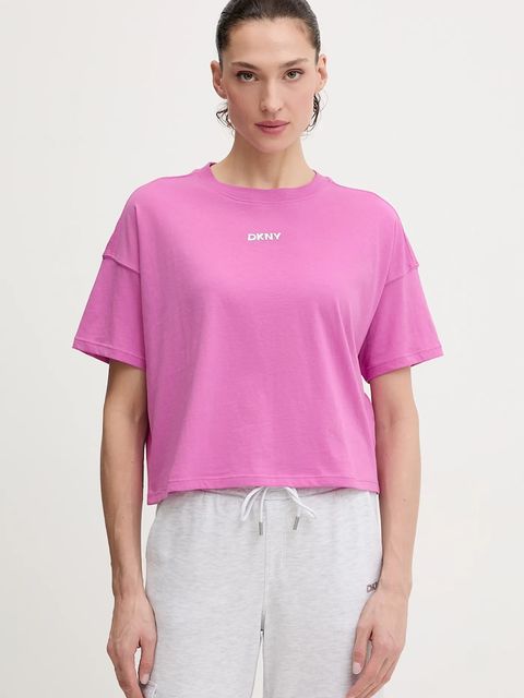 Dkny t-shirt bawełniany damski kolor fioletowy DP6T1662 - zdjęcie produktu nr 1