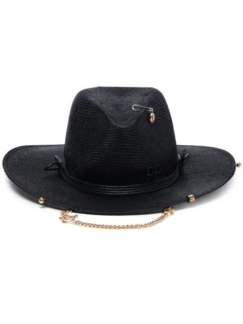 Ruslan Baginskiy logo-embroidered chain sun hat - Black - zdjęcie produktu nr 1