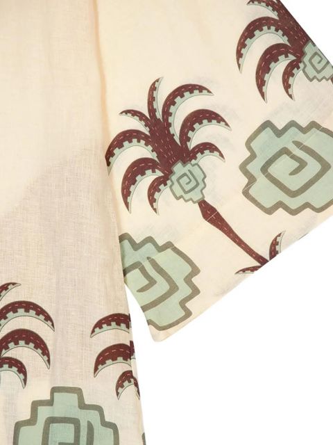 Johanna Ortiz Boa Whisper palm-tree geometric-print robe - Neutrals