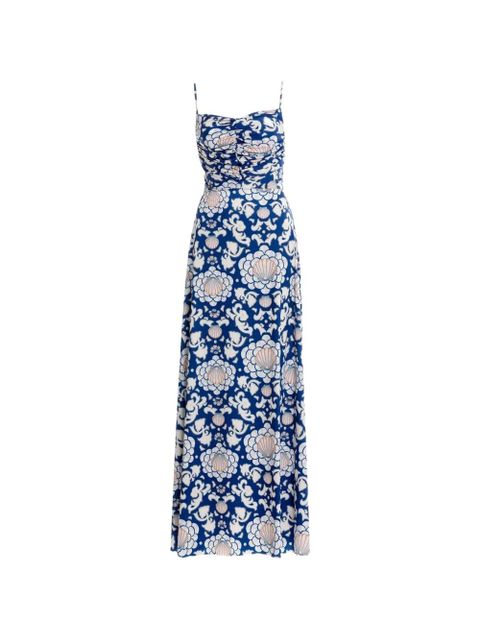 Agua By Agua Bendita Arista open-back shell-print maxi dress - Blue - zdjęcie produktu nr 1
