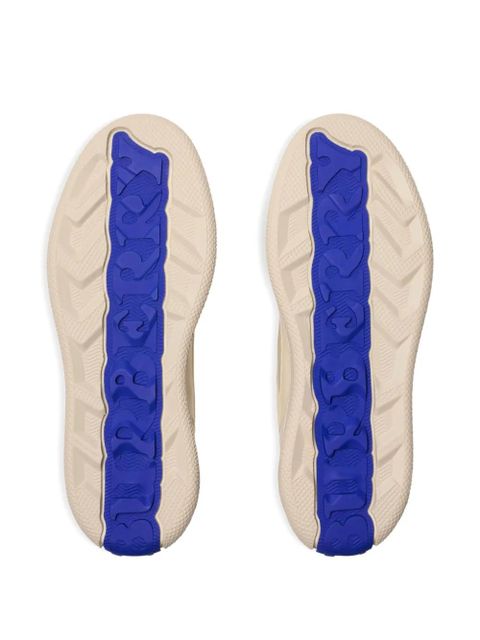 Burberry Terrace check-panel leather sneakers - Neutrals