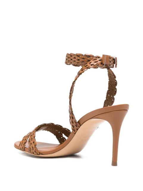 Casadei Julia Avenida woven-strap ankle-buckle sandals - Brown